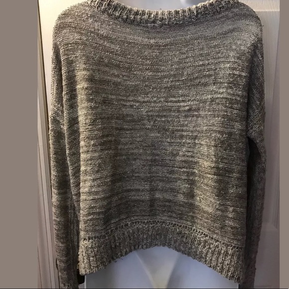 FREE PEOPLE Gray In My Pocket Knit Sweater Marled W/Pockets Pullover Wool Blend - Picture 5 of 9